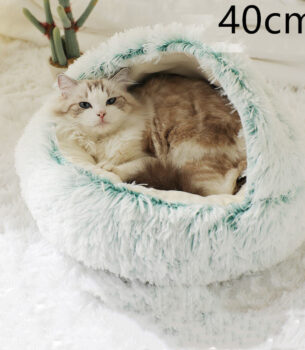 2 In 1 Dog And Cat Bed Pet Winter Bed Round Plush Warm Bed House Soft Long Plush Pets Bed Pet Products