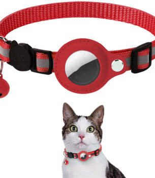 Reflective Collar Waterproof Holder Case For Airtag Air Tag Airtags Protective Cover Cat Dog Kitten Puppy Nylon Collar