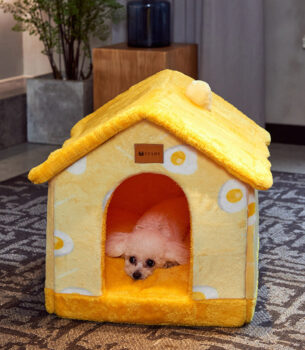 Foldable Dog House Pet Cat Bed Winter Dog Villa Sleep Kennel Removable Nest Warm Enclosed Cave Sofa Pets Supplies